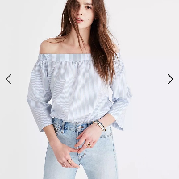 Madewell Tops - Madewell clean off shoulder stripe top small